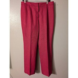 Le Suit Womens Size 10 Dress Pants Magenta Pink Herringbone Lined Career